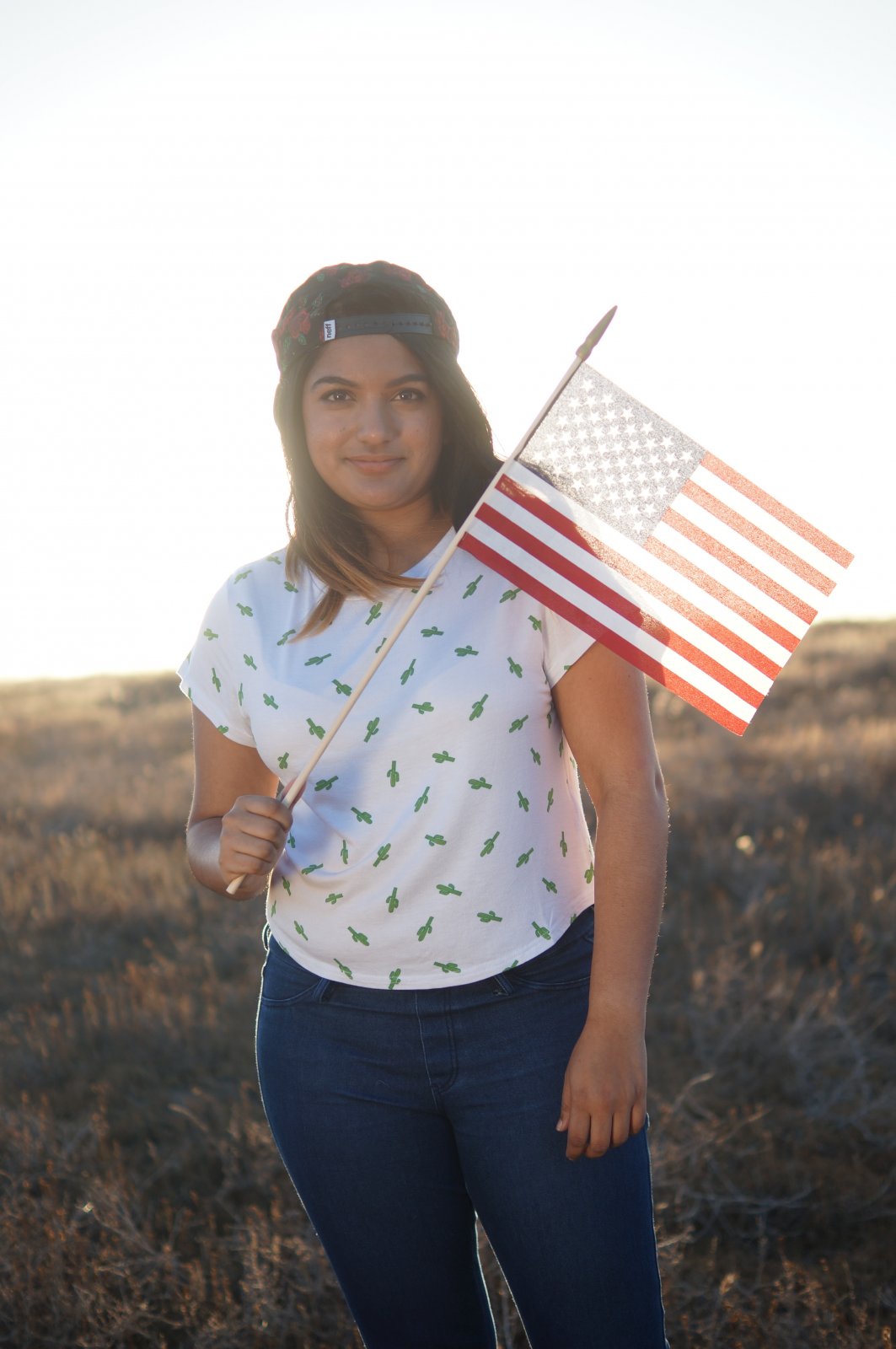 Tanya & Justin with American Flag