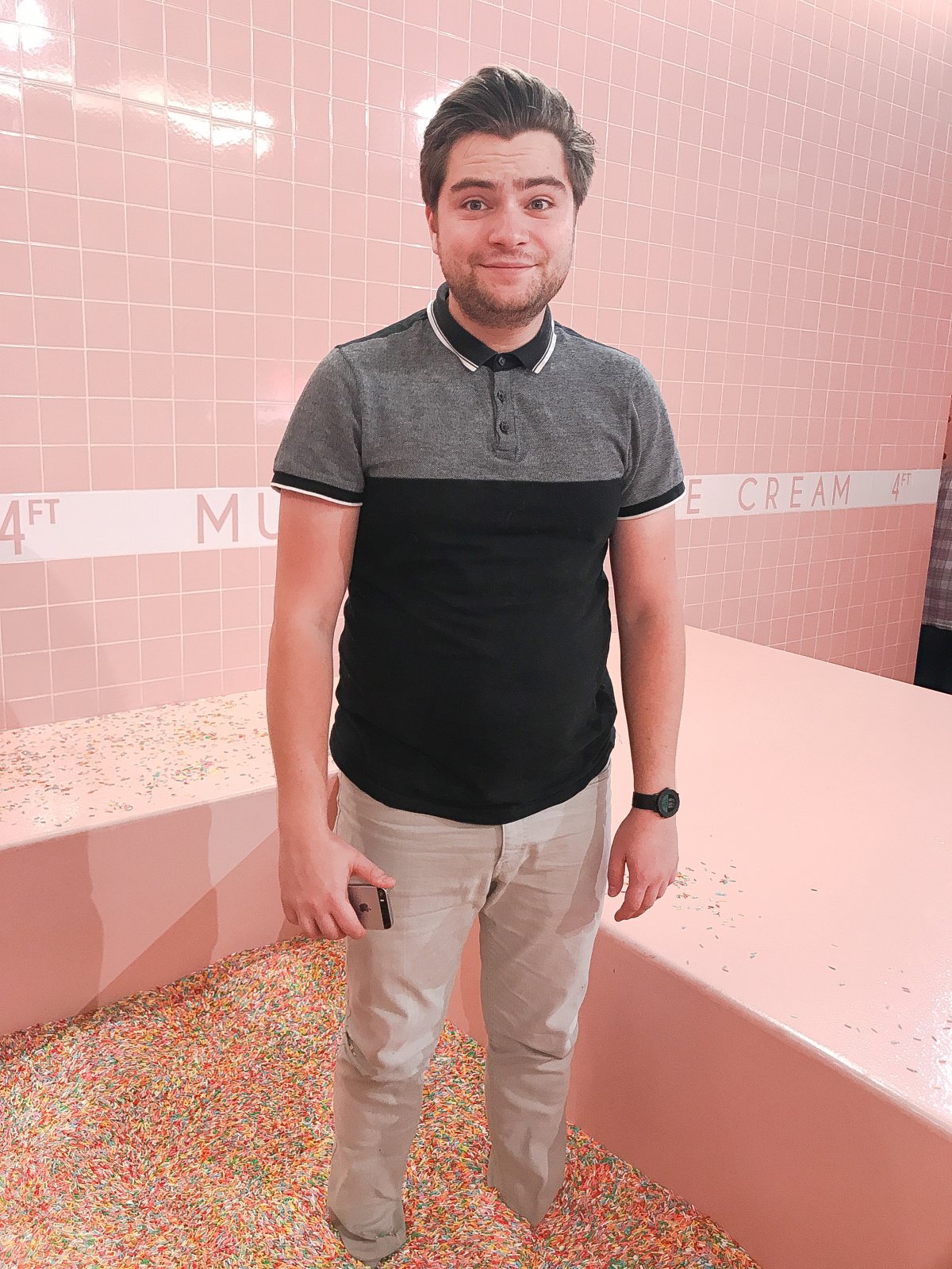 Standing in Museum of Ice Cream Sprinkles Pool