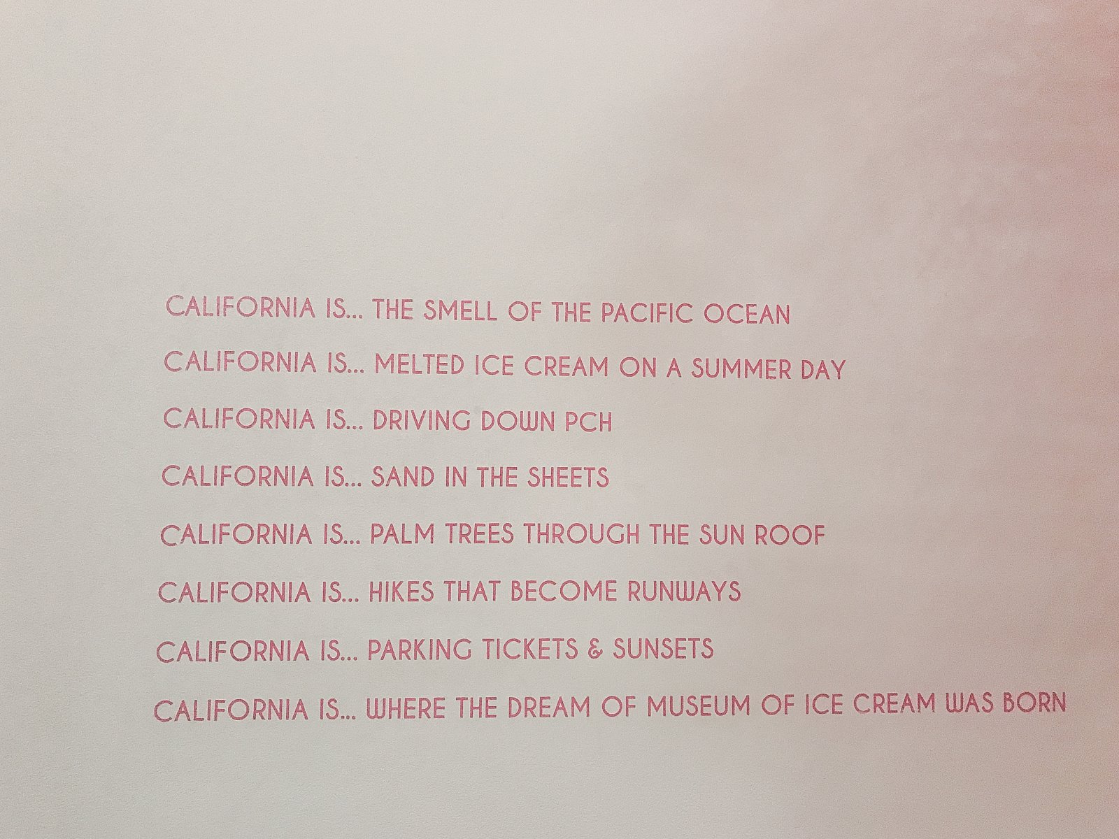 Museum of Ice Cream California Text